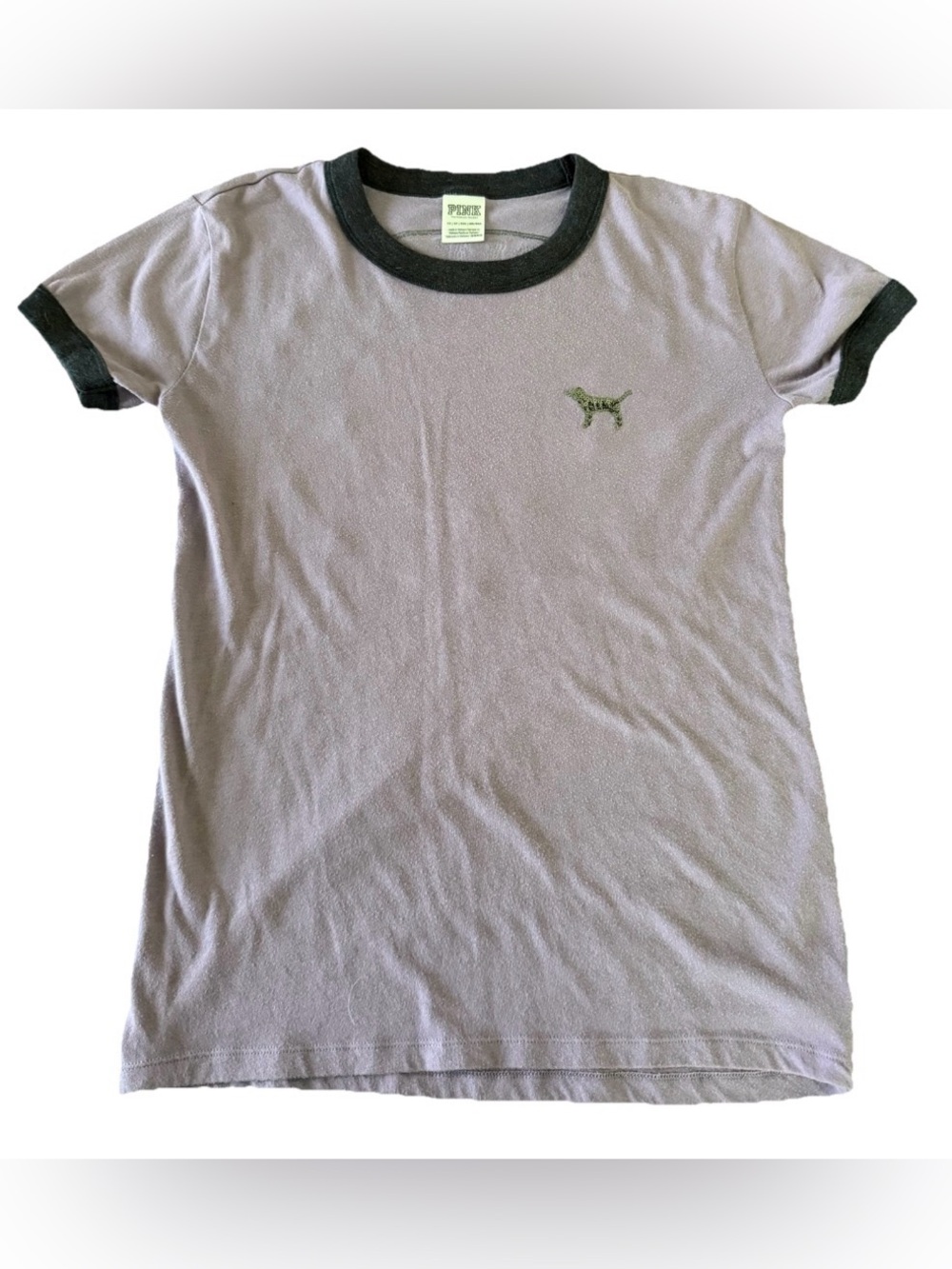 PINK Victoria's Secret Lavender Tee with Black Trim and Logo